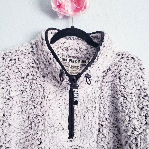 Victoria's Secret Pink Cozy Sherpa Quarter Zip Jacket - Picture 5 of 8